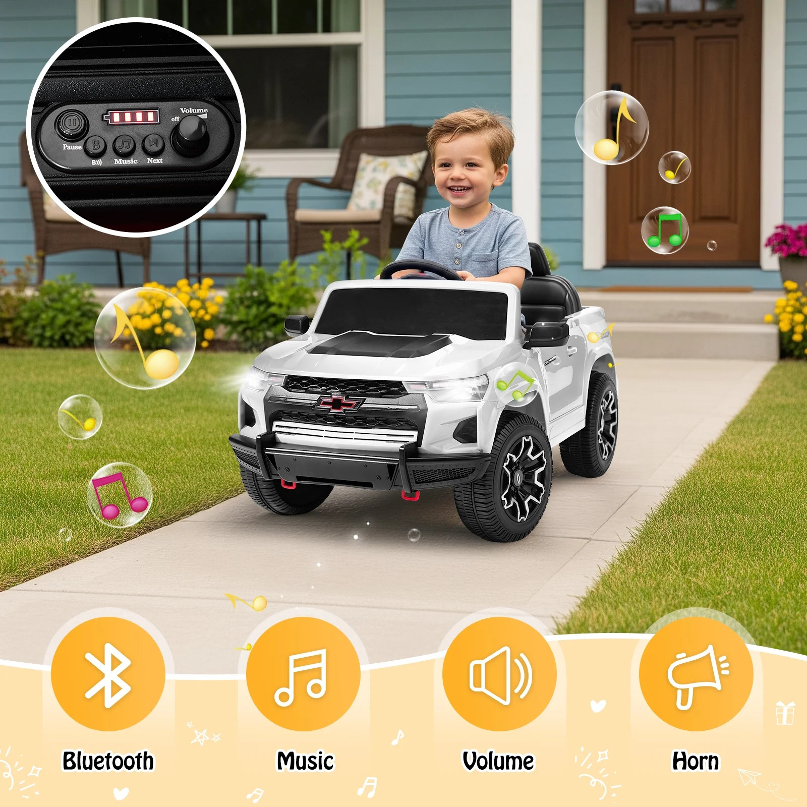 12V Licensed Chevrolet Colorado Ride-On Car for Kids with Remote