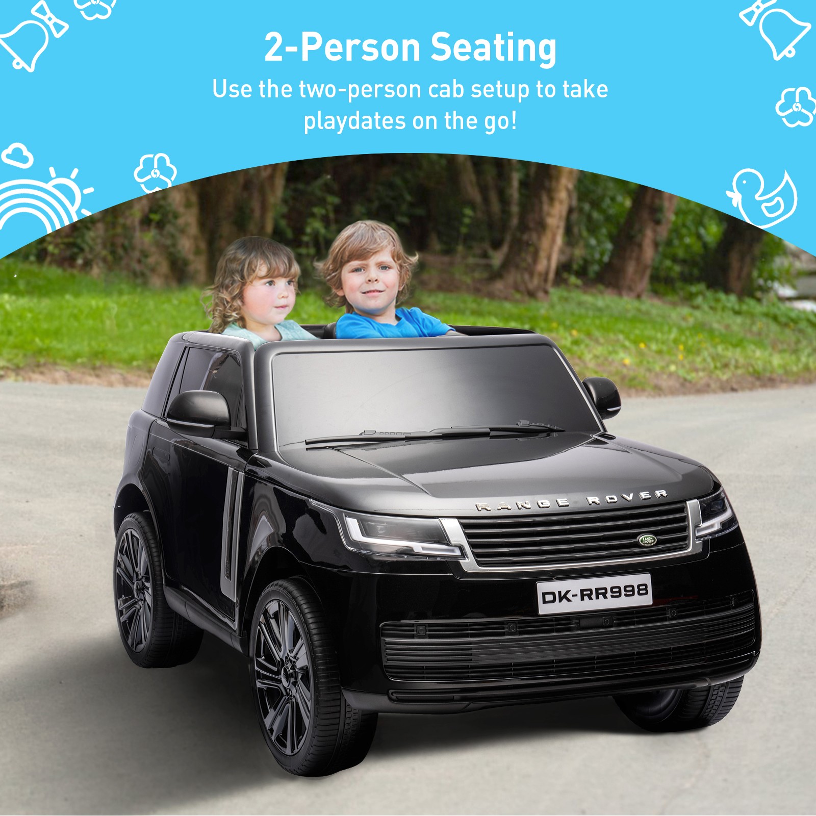 Licensed Land Rover 24V 2-Seater Electric Ride-On Car Dual Motor USB Music,Gifts