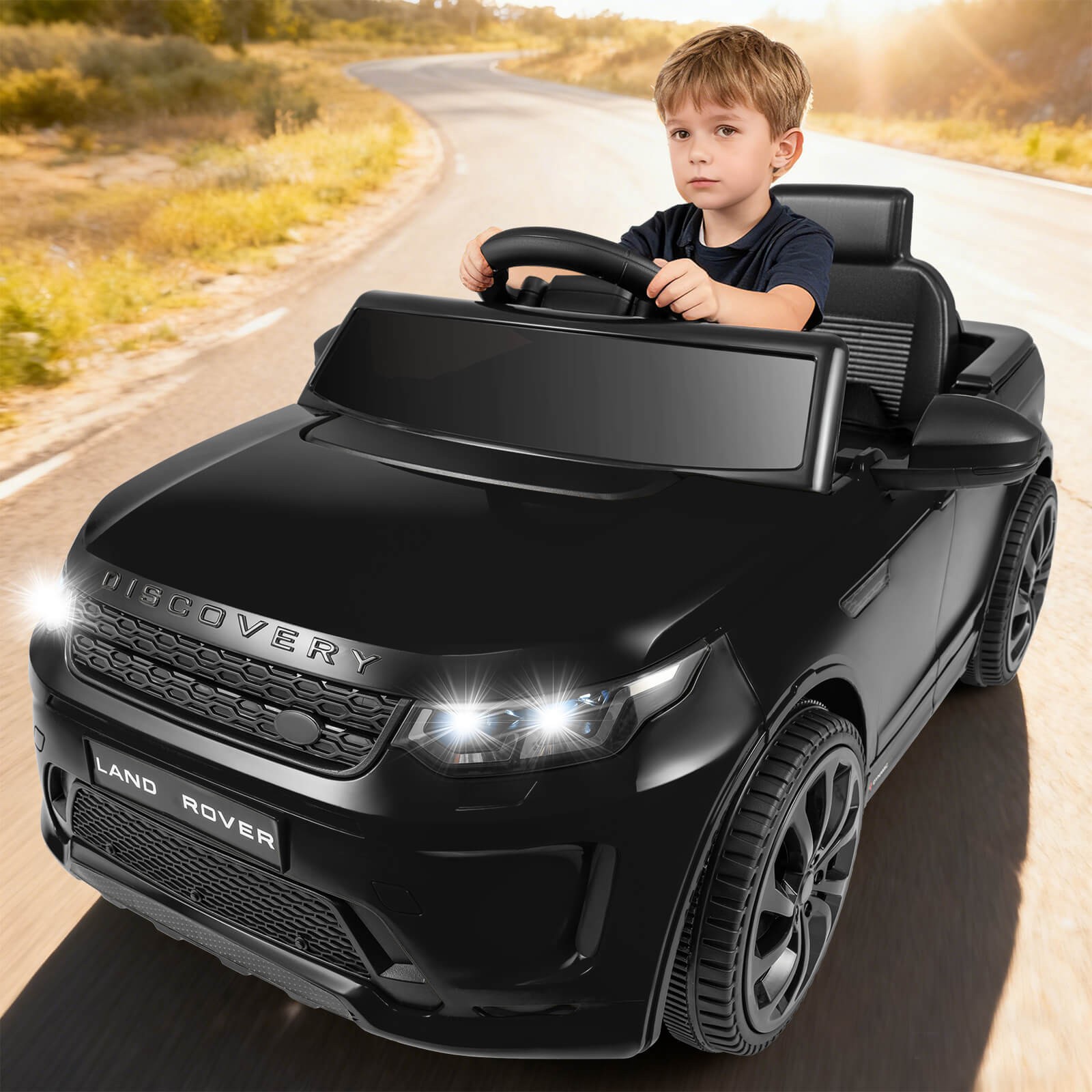 Licensed Land Rover Kids Ride on Car w/Remote Control, LED Lights, Music, Horn
