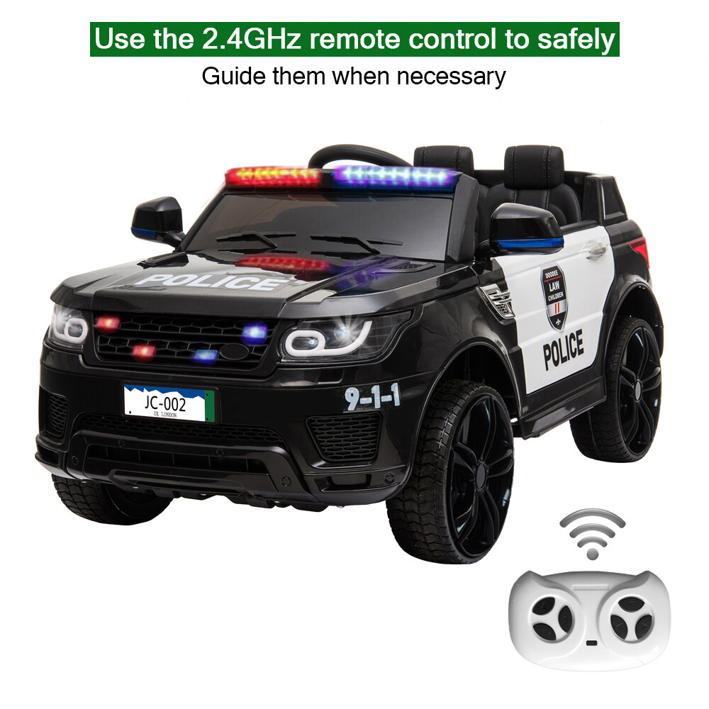 Electric 12V Ride On Police Car Kids Gift SUV Toys Music Light w/ Remote Control