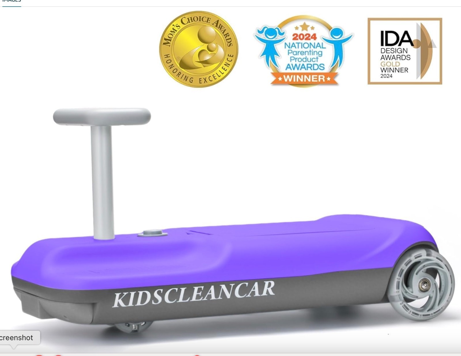 12 V Kids Clean Car Ride-On GoKart w Cleaning Fun, Soft-Start, 5 Speed- Purple