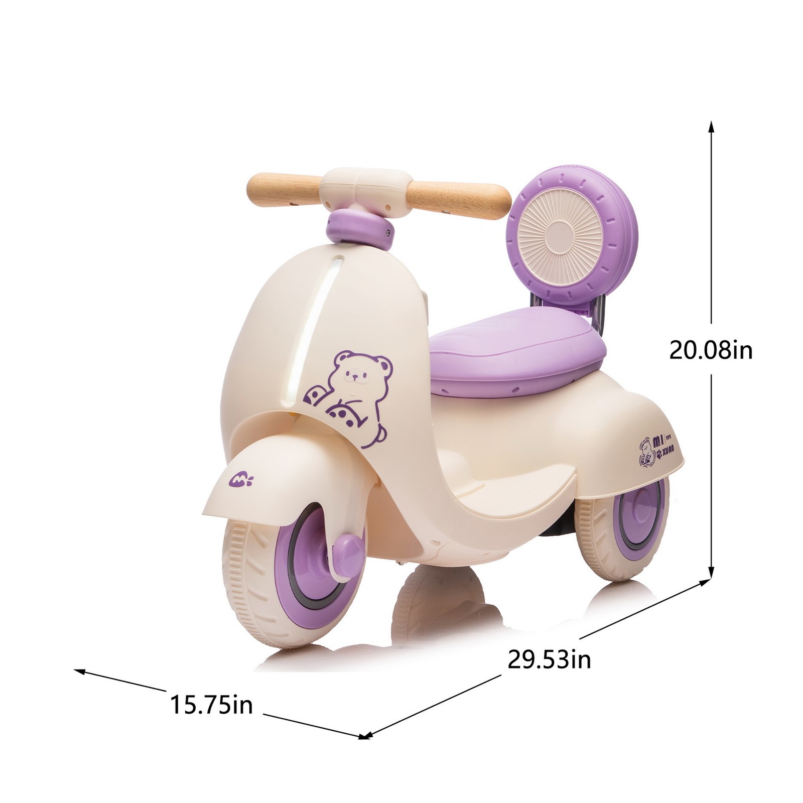 12V Kids Ride On Electric Motorcycle 3-Wheels Toddler Scooter Parents Control