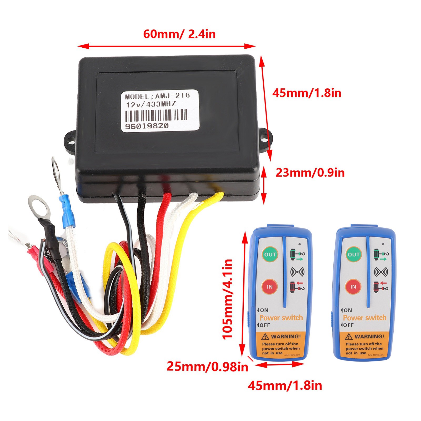 12V Electric Winch Wireless Remote Control 120W For Truck ATV SUV UMYY