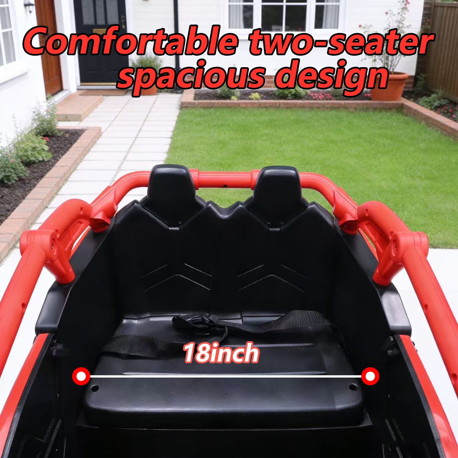 24V 400W Electric Ride on Car 2-Seater UTV Truck Power Wheels with Remote, Red