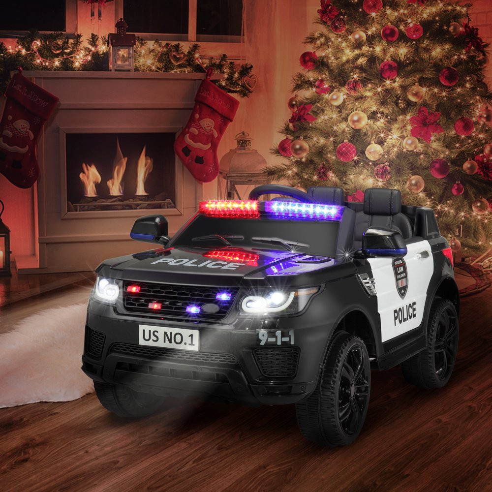 TOBBI 12V Kids Police Car Ride-On SUV with Parental Control Remote