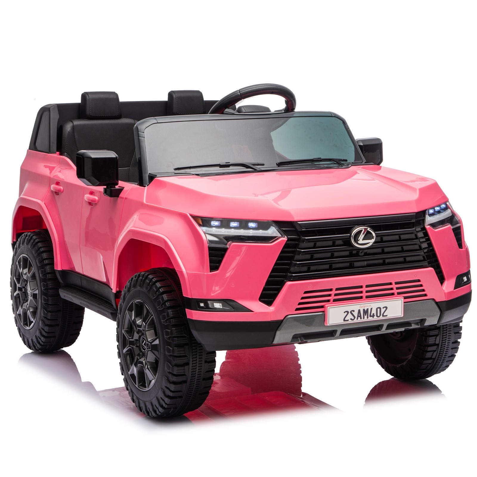 24V 2-Seater Kids Ride on Car w/ High Chassis Four-wheel Suspension LED light