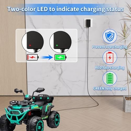 24V Battery Charger for Ride-On Toys, UL Certified, Smart Safe with Indicator Li