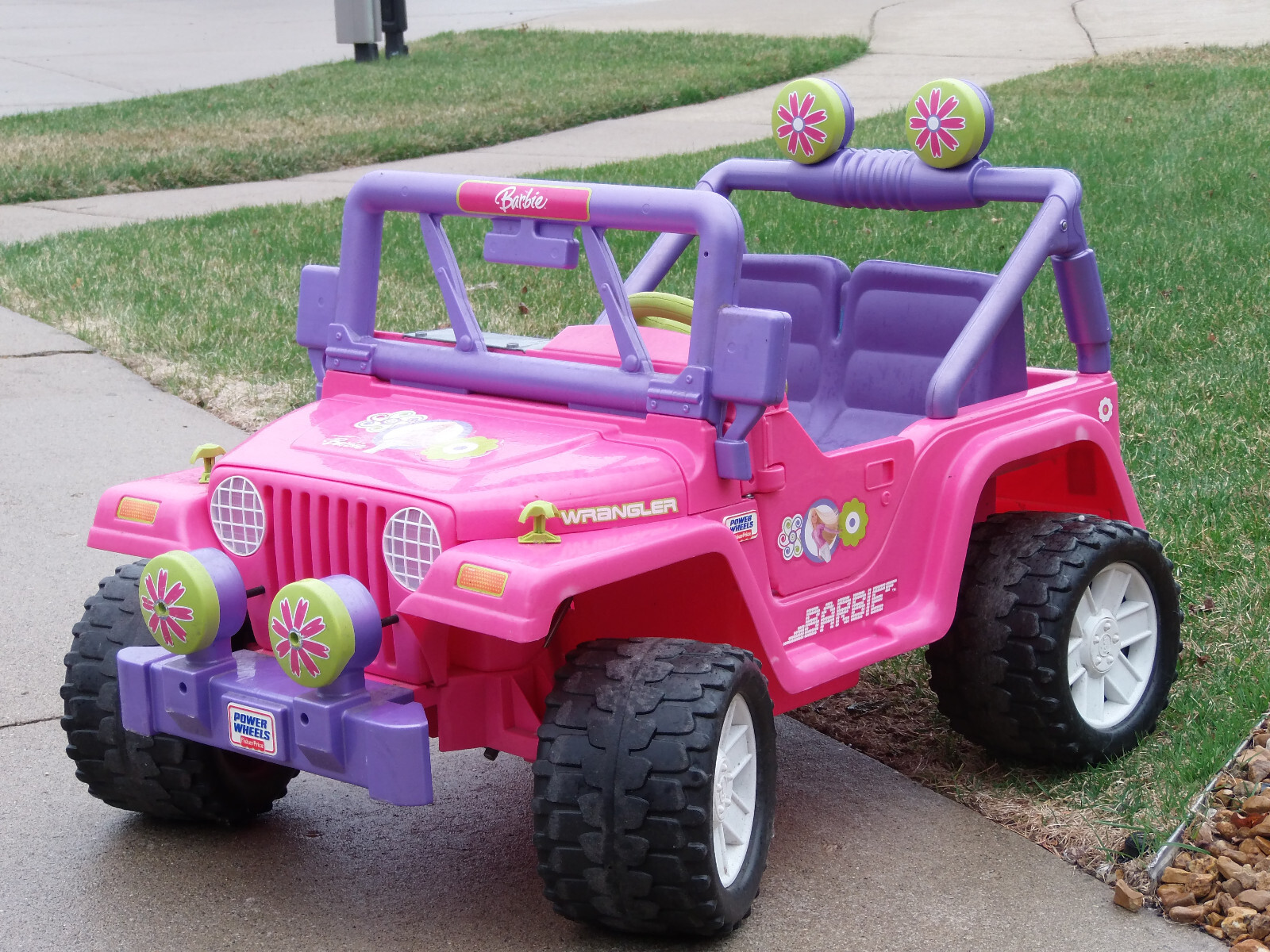 ORANGE HOT WHEELS FOG LAMP COVERS BARBIE and BOY POWER WHEELS JEEP WRANGLERS
