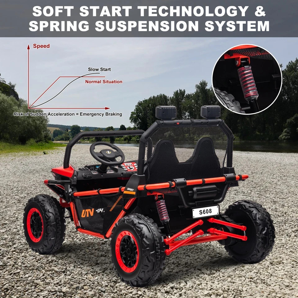 ZEOPHOL 24V Kids Ride On Car UTV Off-Road 2-Seater Purple 400W EVA Wheel Remote