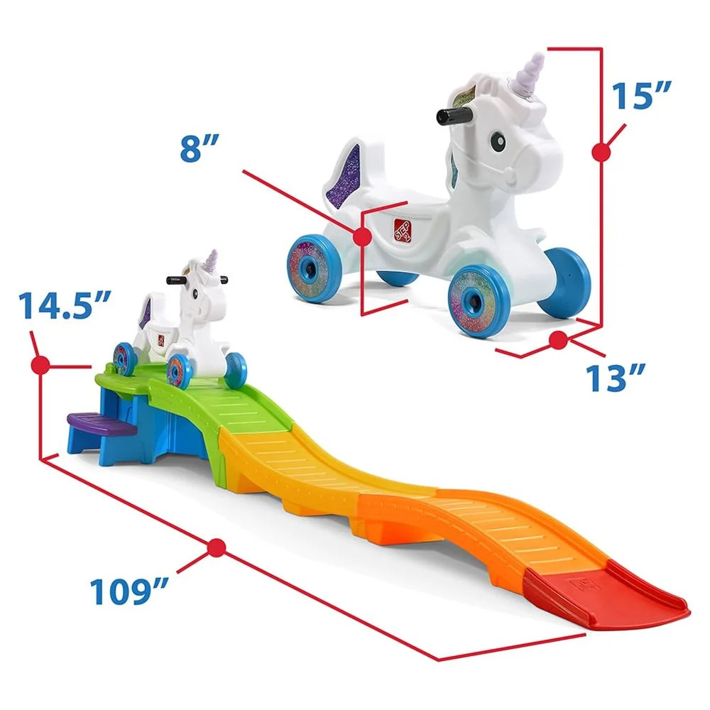 Toddlers Step2 Unicorn up & down 9 ft Roller Coaster Ride-On Toy Xmas