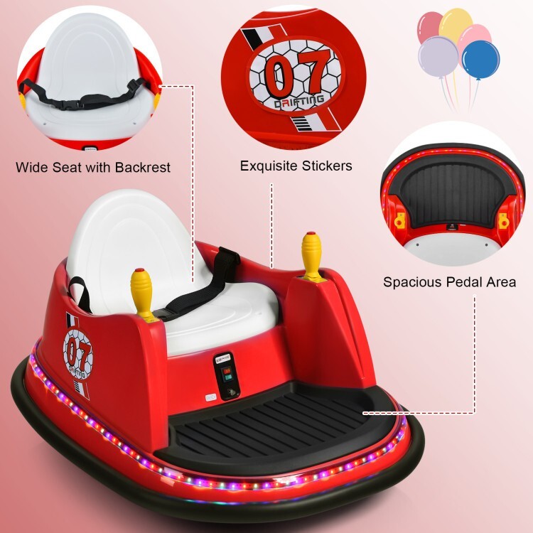 12V Battery Electric Toddler Ride On Bumper Car Gift Kids With 2 Driving Modes