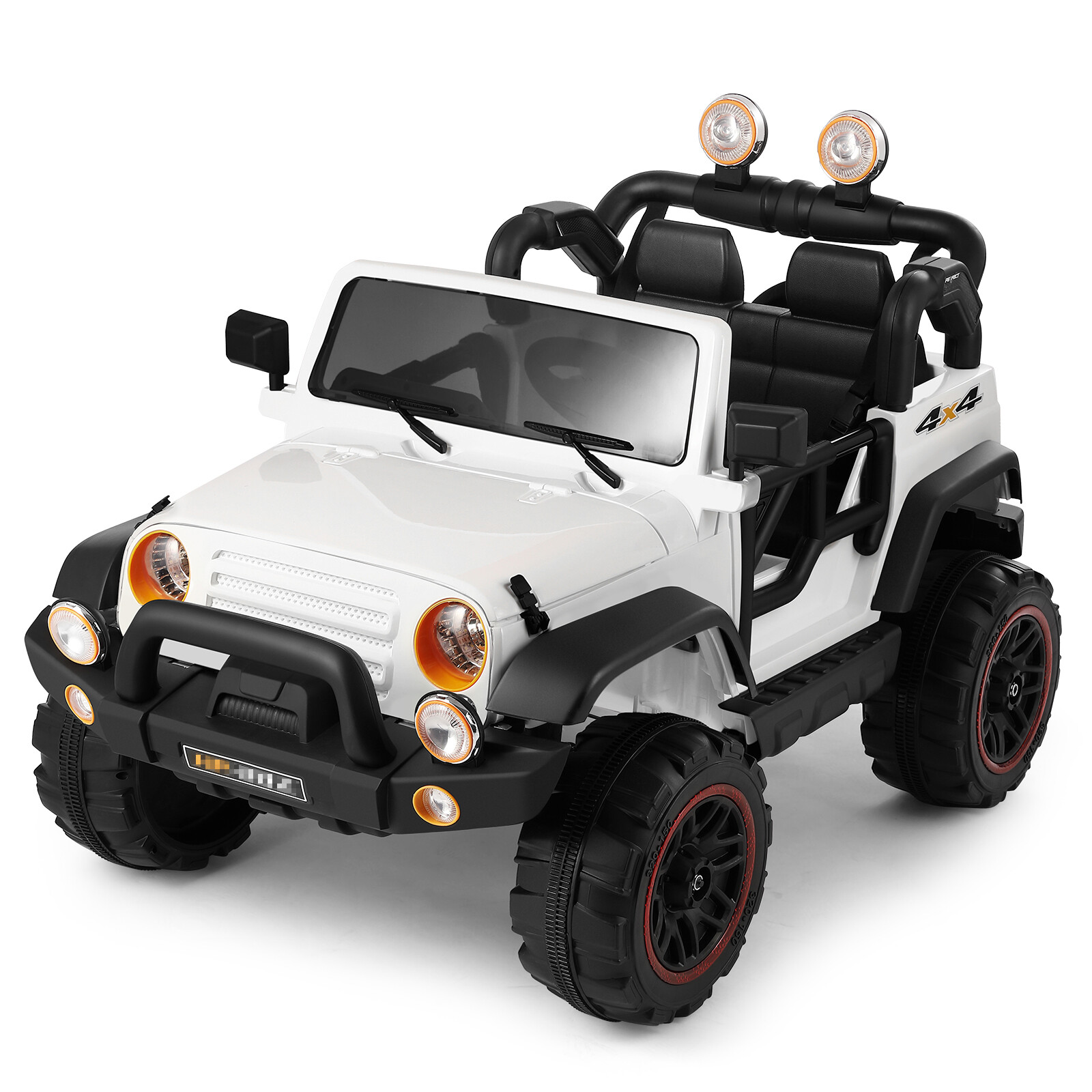 12V Battery 3 Speeds Kids White Ride On Car Truck w/ RC+MP3+LED Light+USB+Cover