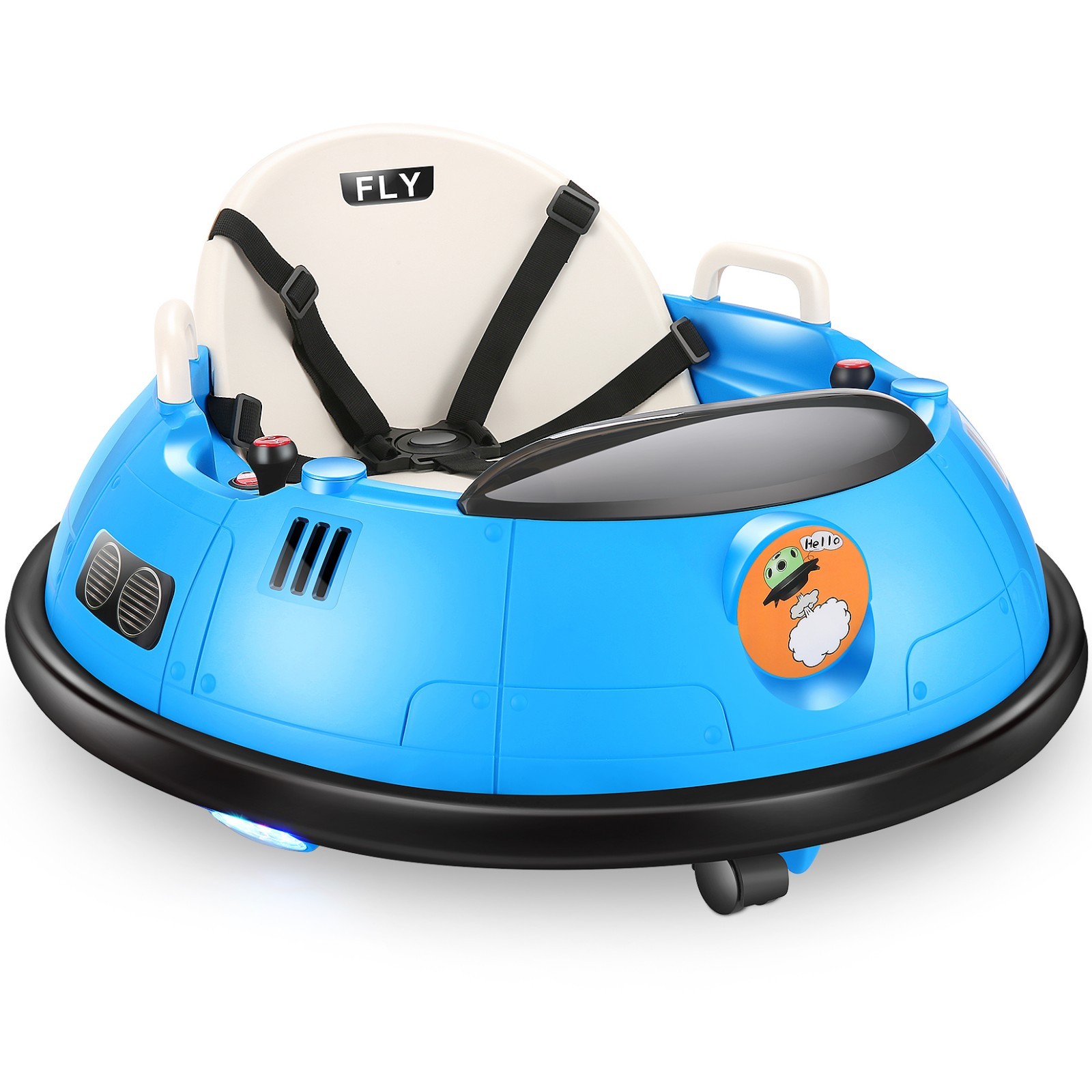 Bumper Car 12V Ride On Electric Bumper Car Flashing LED Light & 360° Rotation US