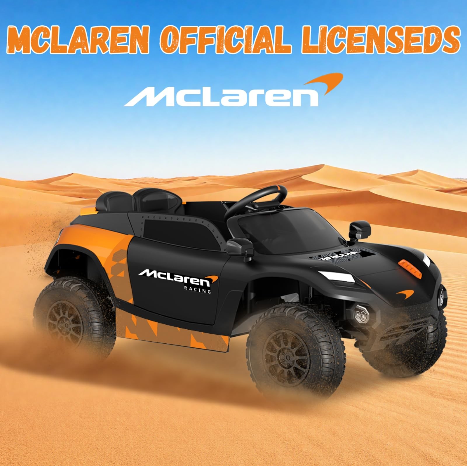 YunTopKids 24V Licensed McLaren Electric Car for Kids to Drive,Big Kids Ride