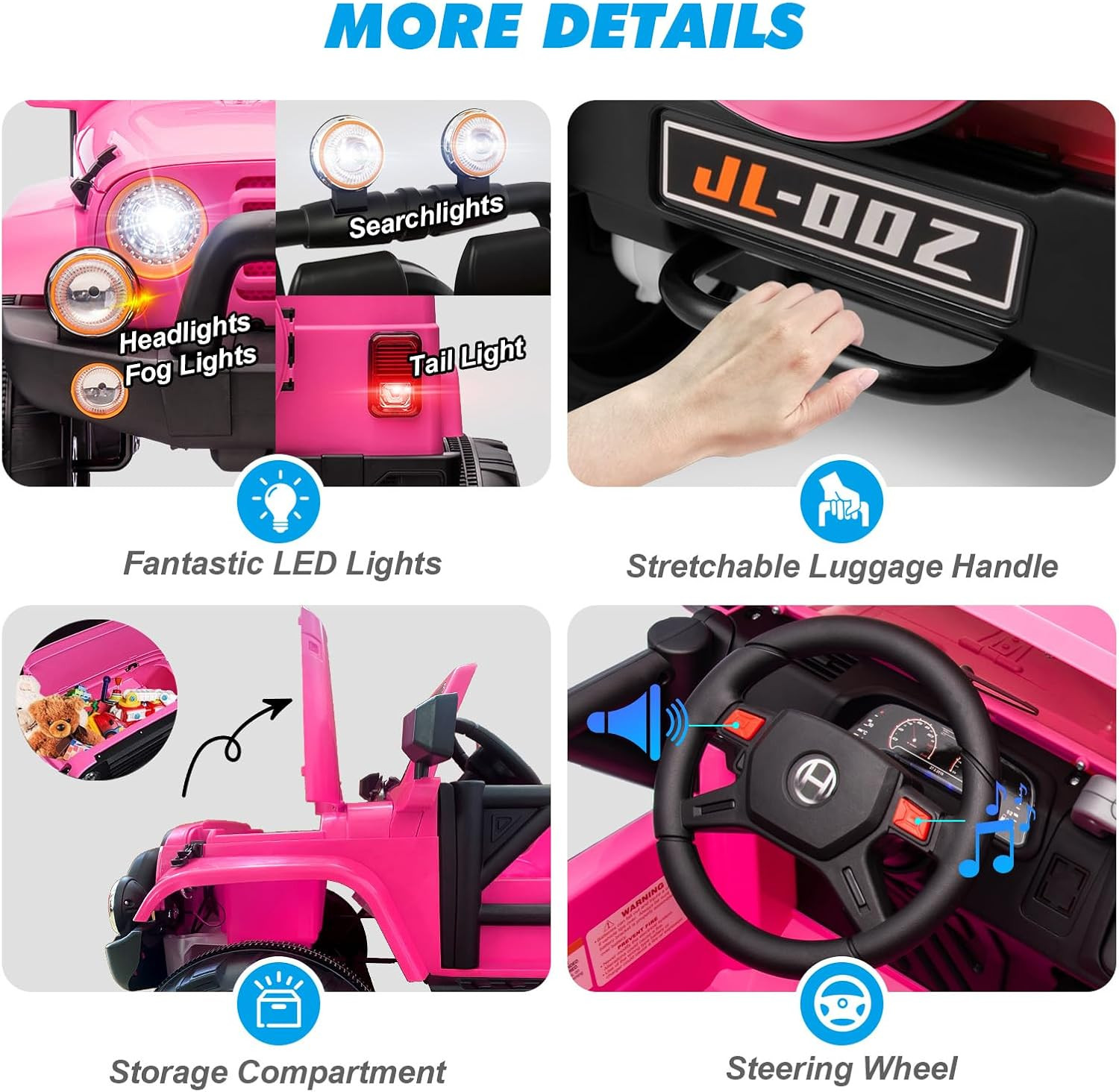 2 Seater Ride on Truck and Car Cover, 12V Children’S Electric Car with Parental