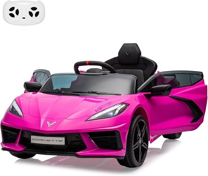 12V Battery Powered Car for Kids Licensed Corvettes Toddles Music LED Lights