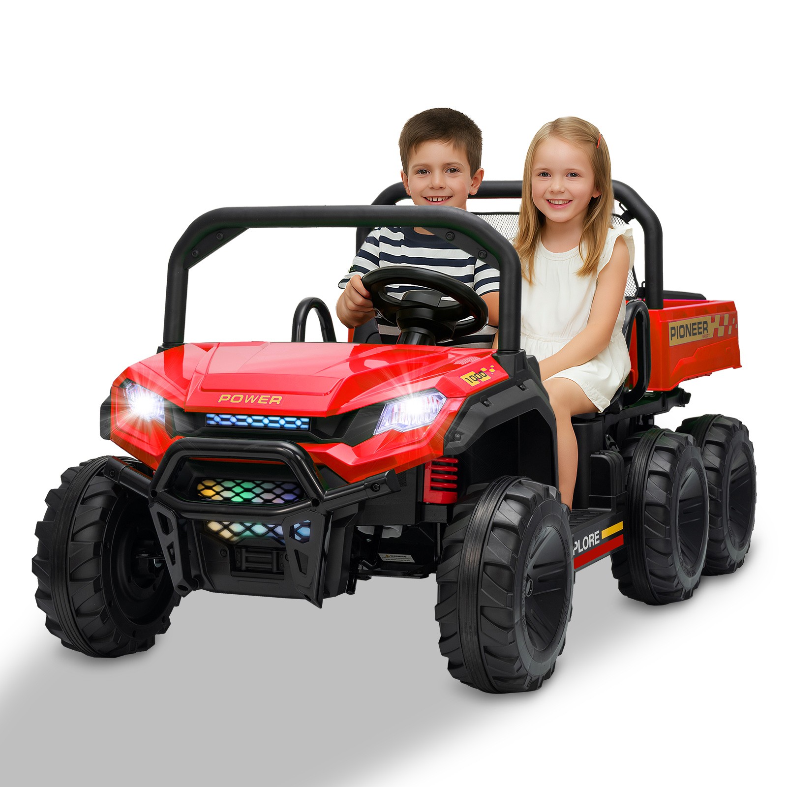 24V Kids 2 Seater Ride on Car Electric Dump Truck 4WD Off-road UTV w/Remote MP3