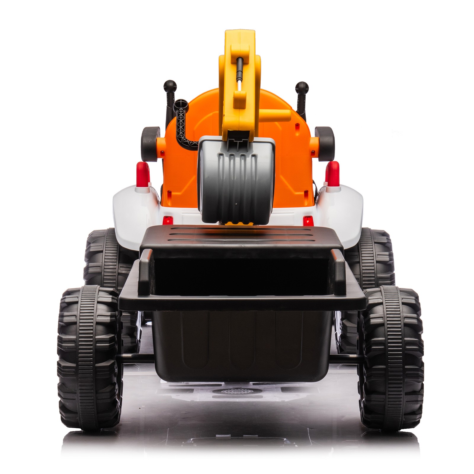 24VKids Ride on Electric Tractor Toy Excavator Vehicle Construction Truck Orange