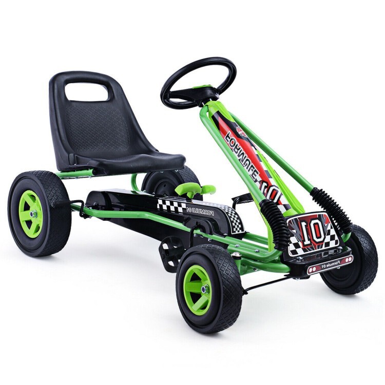 4 Wheels Kids Ride On Pedal Powered Bike Go Kart Racer Car Outdoor Play Toy Gift