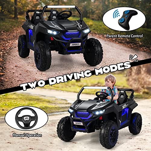 Kids’ 12V UTV Ride-On Car with Jet Black – 2 Seater