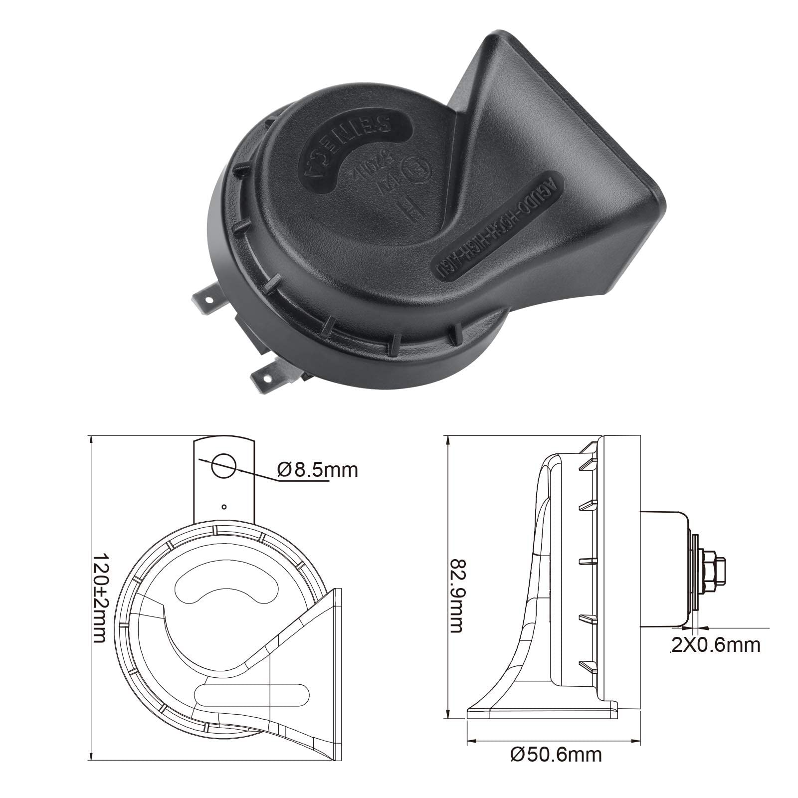 12V Loud Dual-Tone Electric Snail Horn Kit Universal Fit for Truck Car SUV
