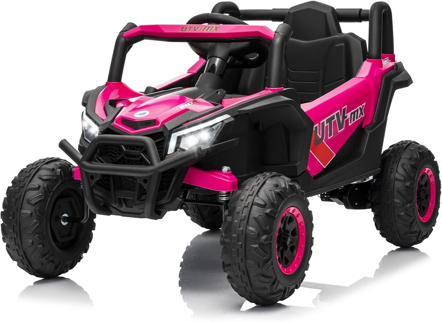 12V Ride-On Truck with Tires 4WD Electric UTV for Kids with Parent Remote