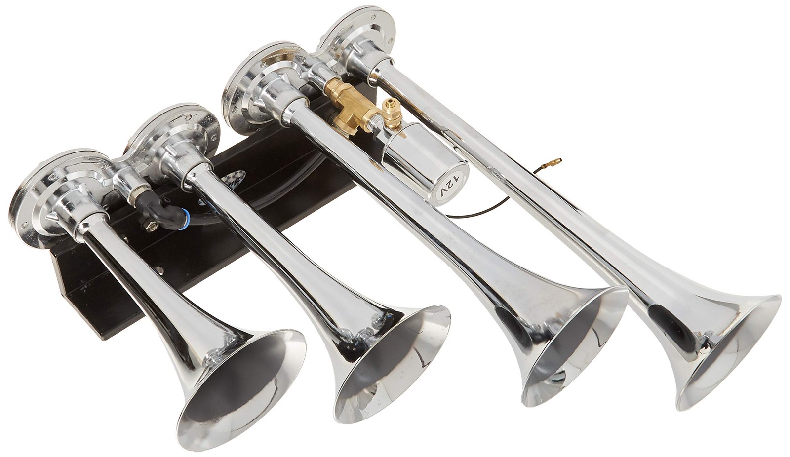 “Viking Horns” V003A CHROME 4 Trumpet LOUD 149 Decibels Train Air Horn