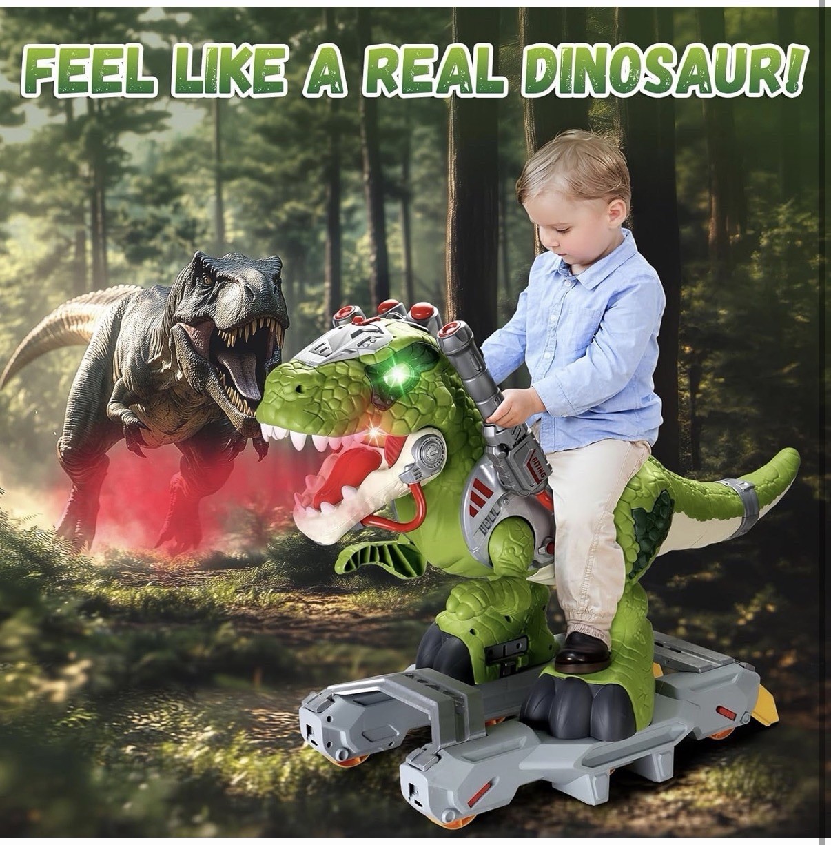 Dinosaur Ride On Toy Cars for Kids, Toddler Electric Ride On Toys with Music