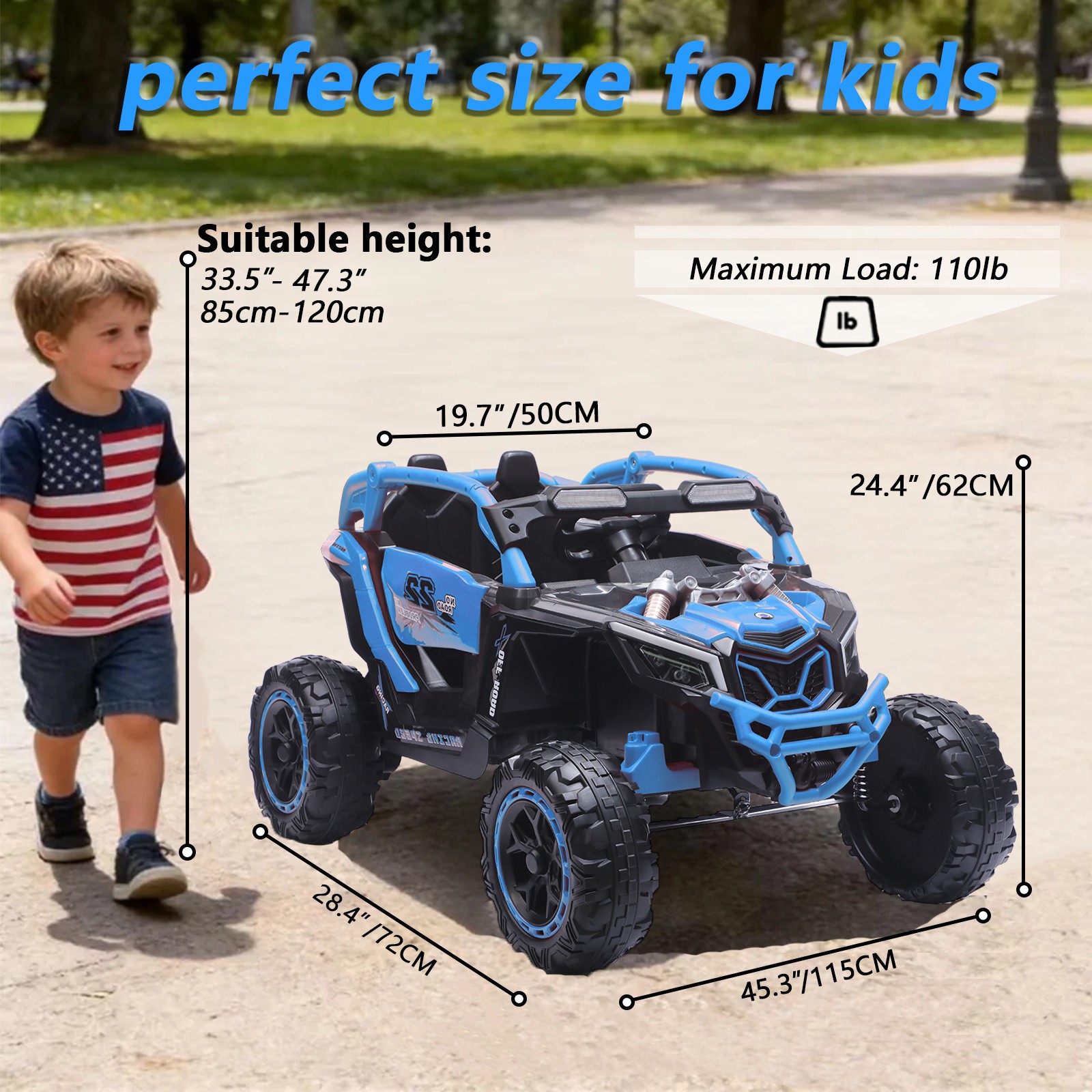 24V Kids Ride on UTV Car 2 Seater Off-Road Electric Truck Power Wheels W/ Remote