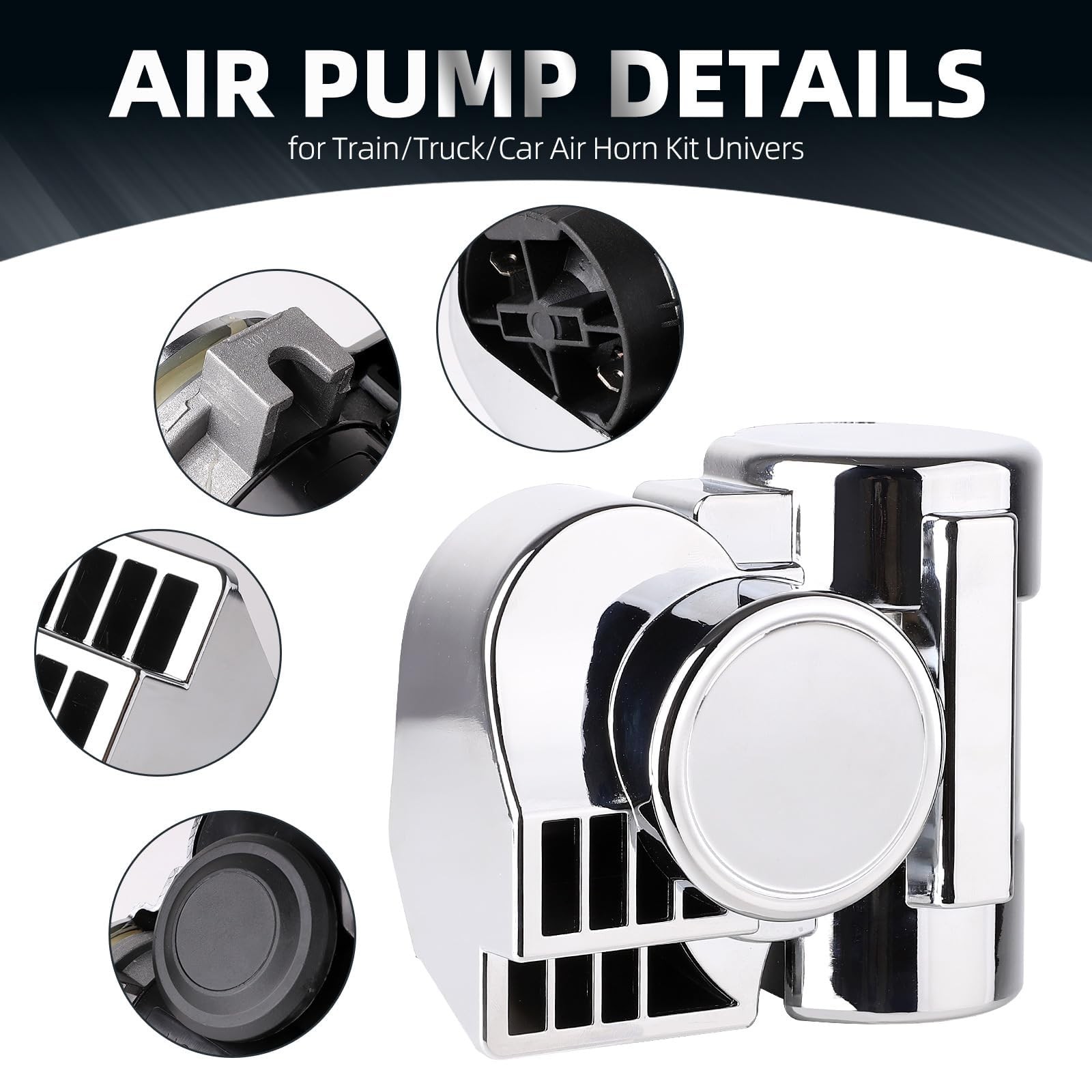Motorcycle Air Horn Kit 12V 150db Super Loud Car Horn, with Air Compressor an…
