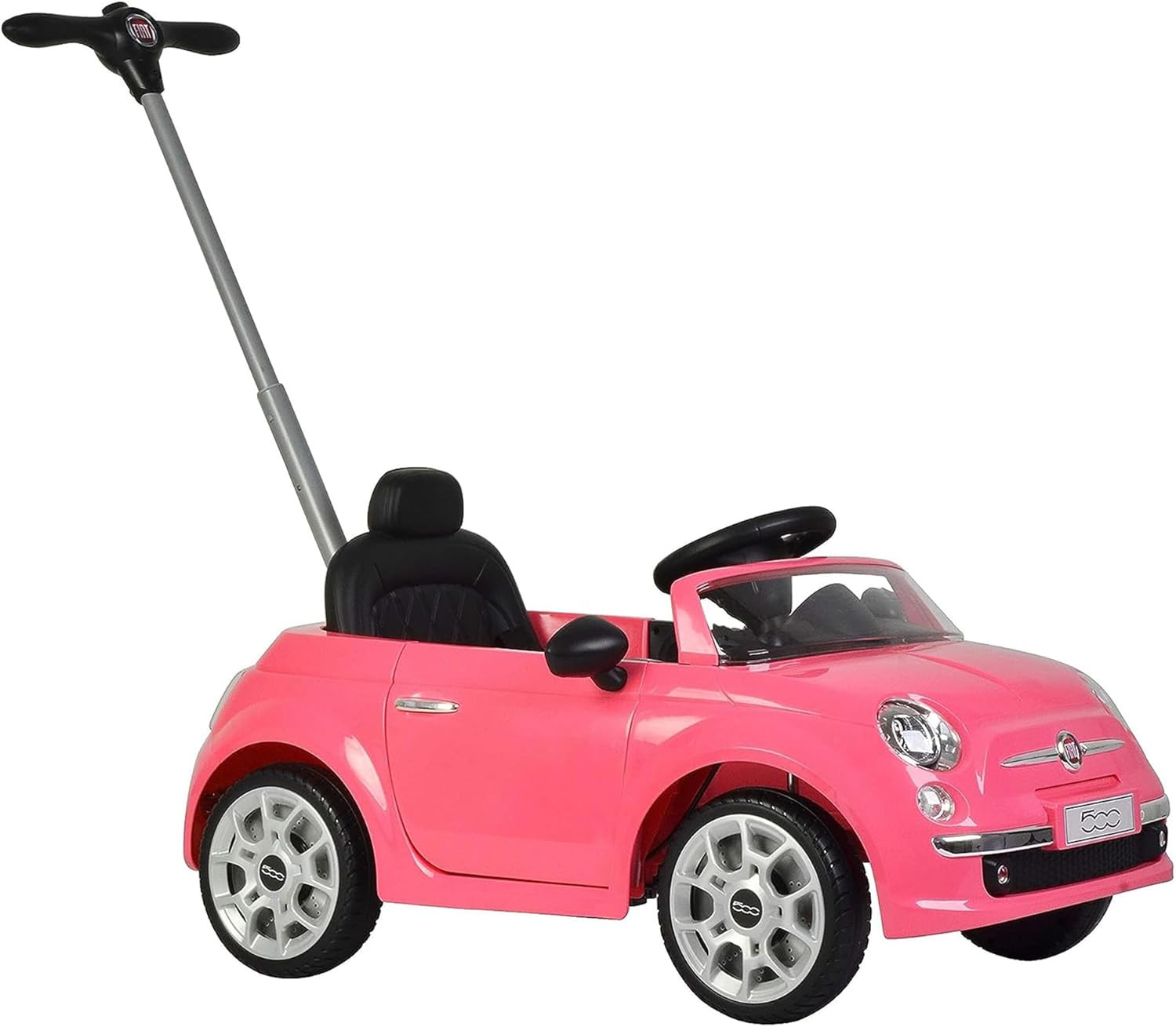 Fiat 500 Push Car, Pink, Large