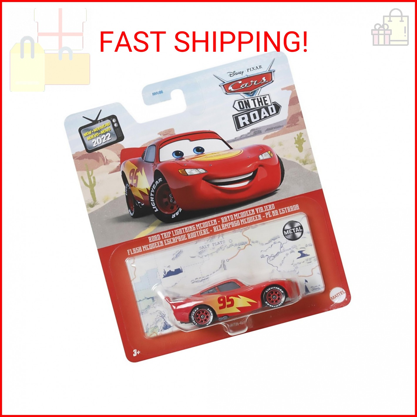 Disney Pixar Cars Road Trip Lightning McQueen 1:55 Scale