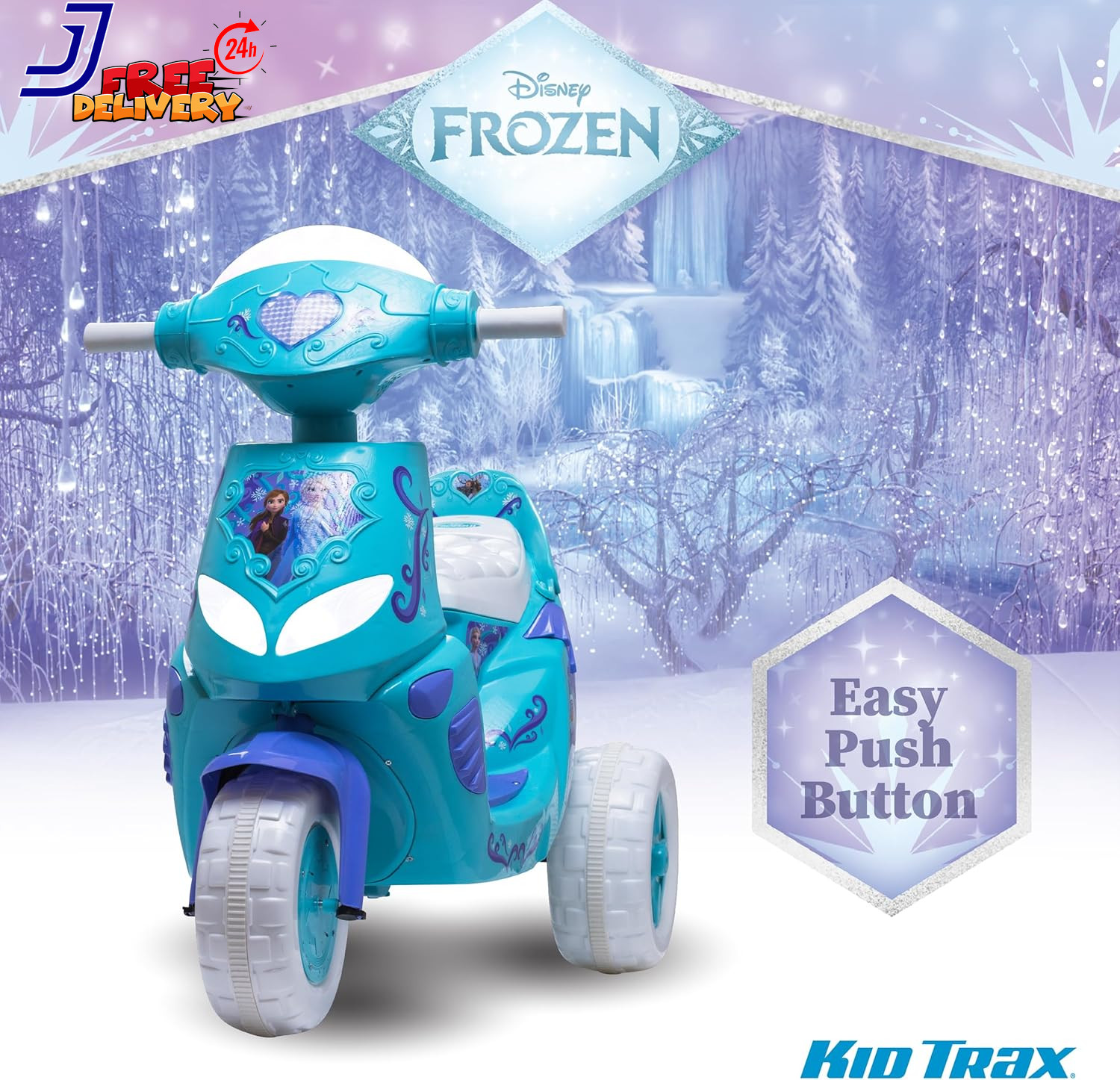 Frozen Kids Scooter Ride on Toy 6 Volt Kids 3-5 Years Max Weight 55 Lbs