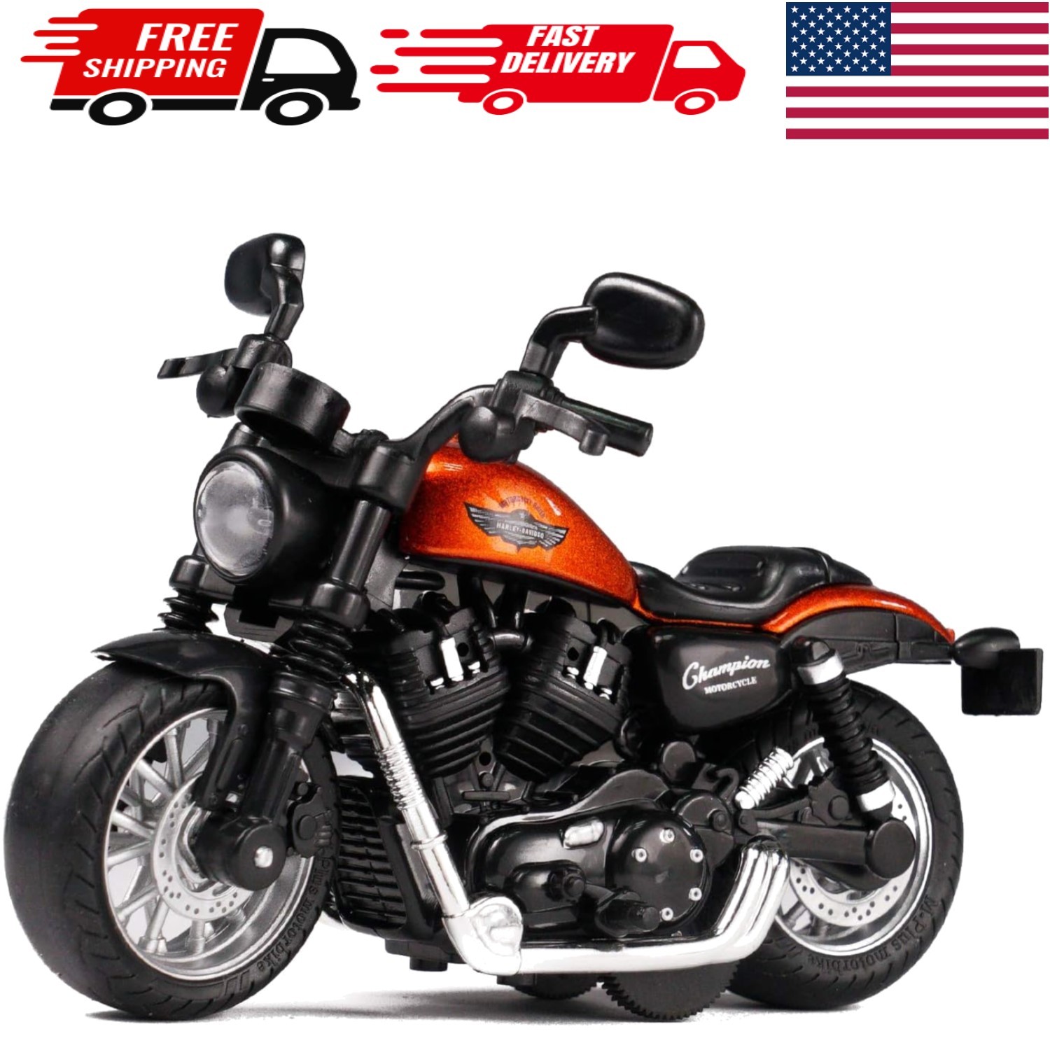 Mini Pull Back Motorcycle Toy with Sound & Light – Perfect for Toddlers Age 3-9