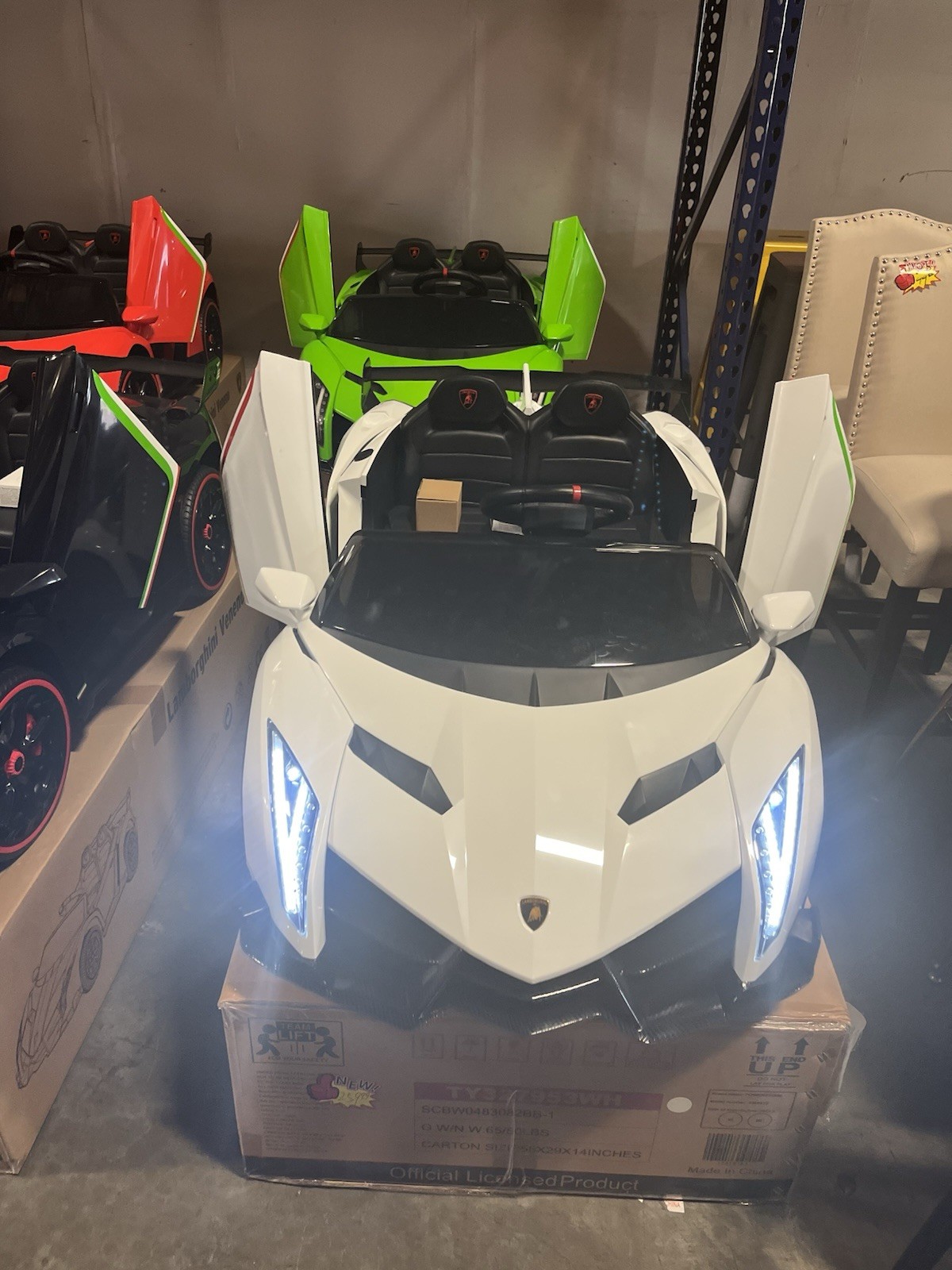 Lamborghini 2-Seater Battery Powered Ride-On Car w/ LED Lights Ages 3-7