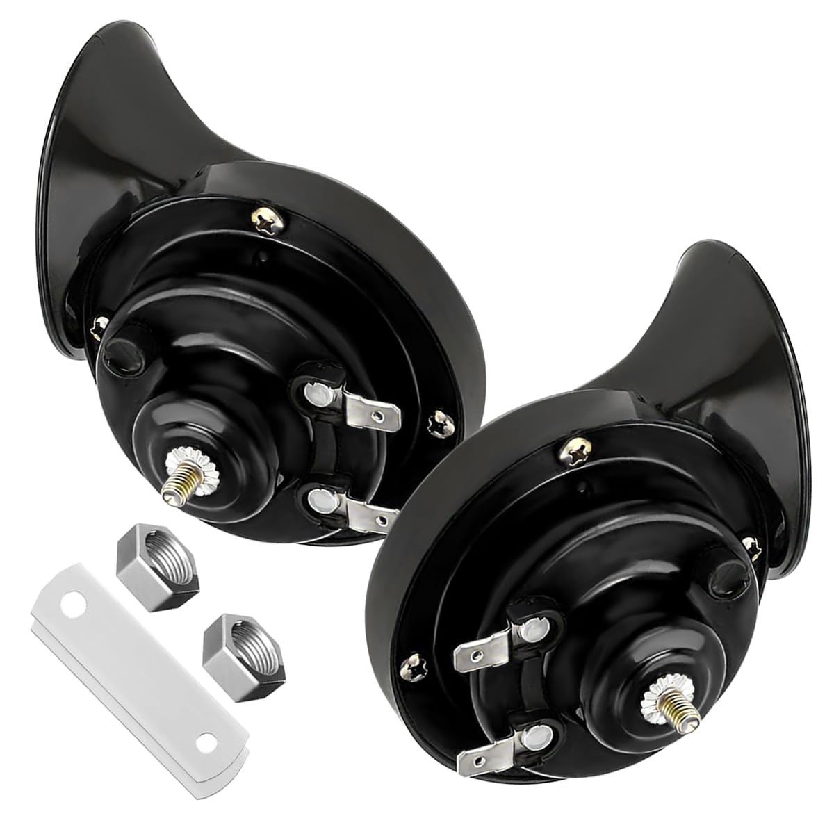 2 PCS Loud Car Horn, 12V Waterproof Snail Electric Horn, 300DB High Tone Horn…