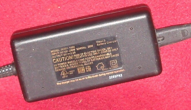 Fisher Price.Power Wheels Six Volt Quick Charger!