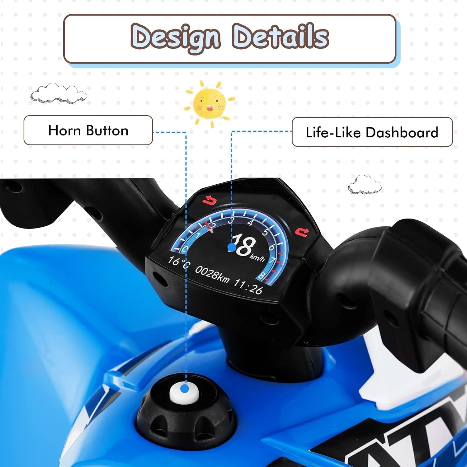Kids 4-Wheeler Toy ATV with LED Lights – Safe & Exciting Ride On Experience