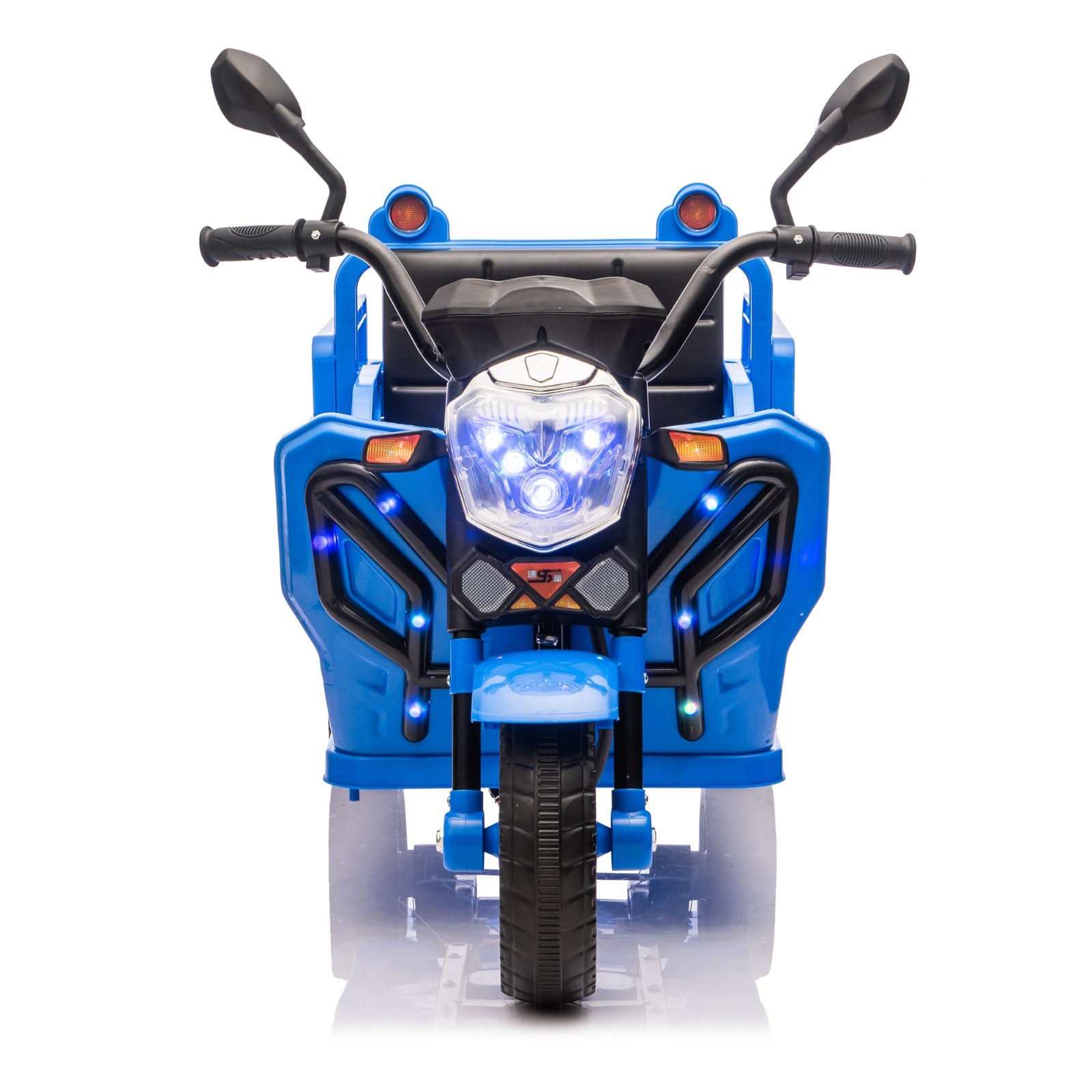 12V Kids Ride On Car 3 Wheels Electric Cargo Truck 2WD Toy with LED Music, Blue