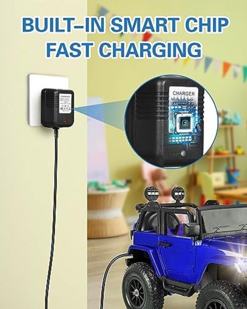 6 Volt Charger for Flybar/Kidzone Bumper Car，Replacement Chargers for Kids