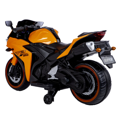 2026 Kids Ride On Dirt Bike 12V Electric Motorcycle Child Training Wheels Orange