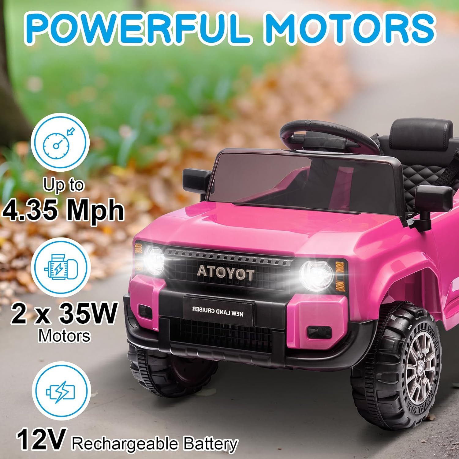 12V Ride on Car, Licensed Toyota Kids Electric Truck for Toddlers Car W/Remote C