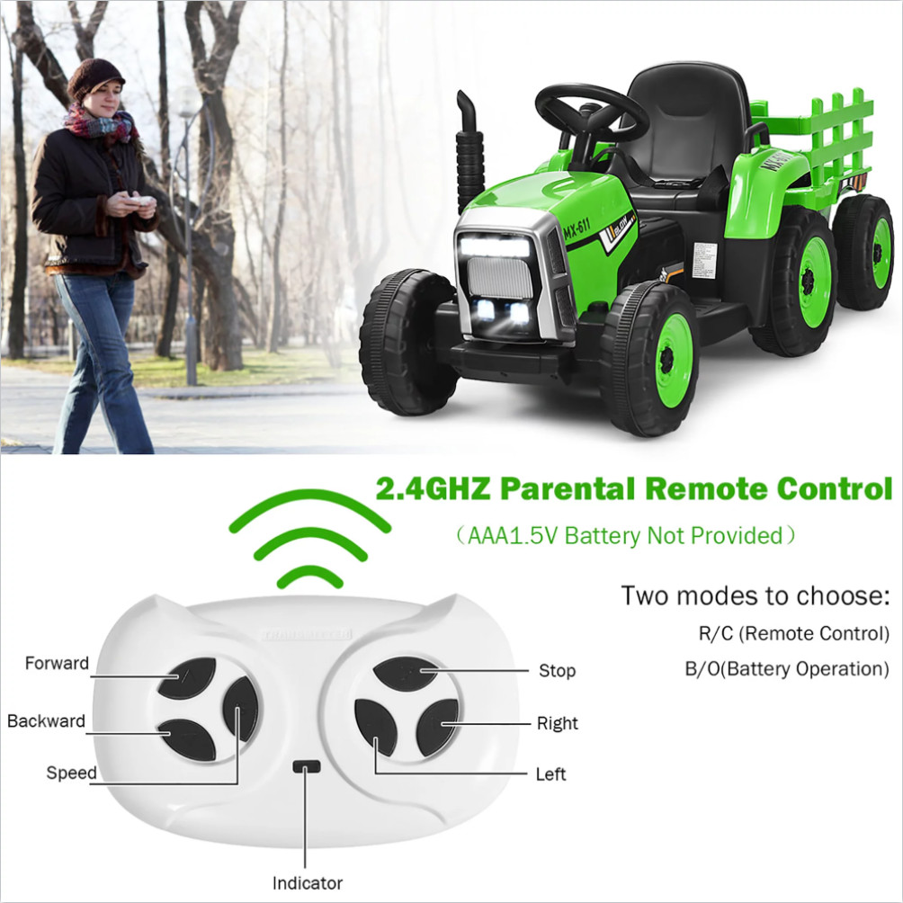 Electric 12V Kids Ride on Car Tractor Vehicle Battery Powered w/ Remote Control