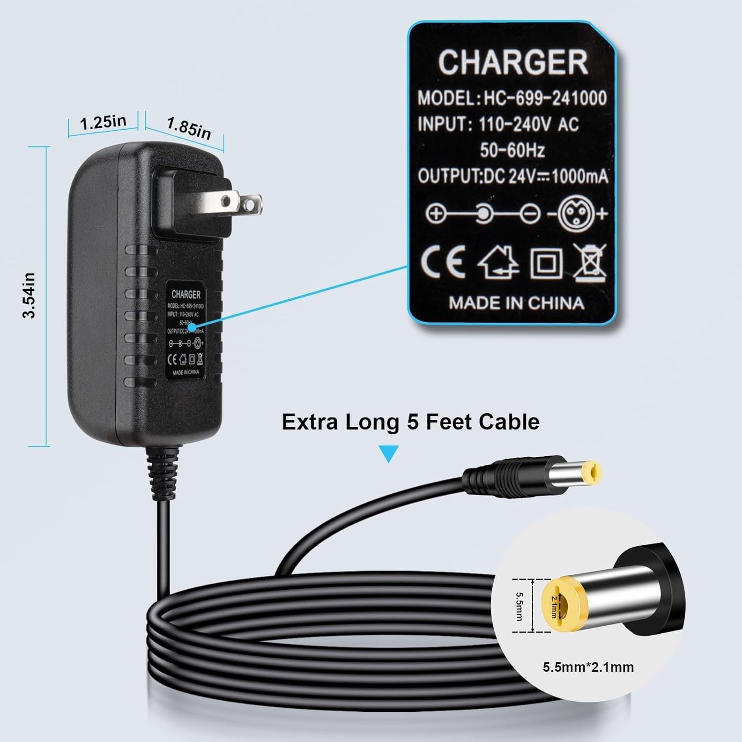 Efficient 24 Volt Charger for Kids Ride-On Cars – LED Charging Status Included
