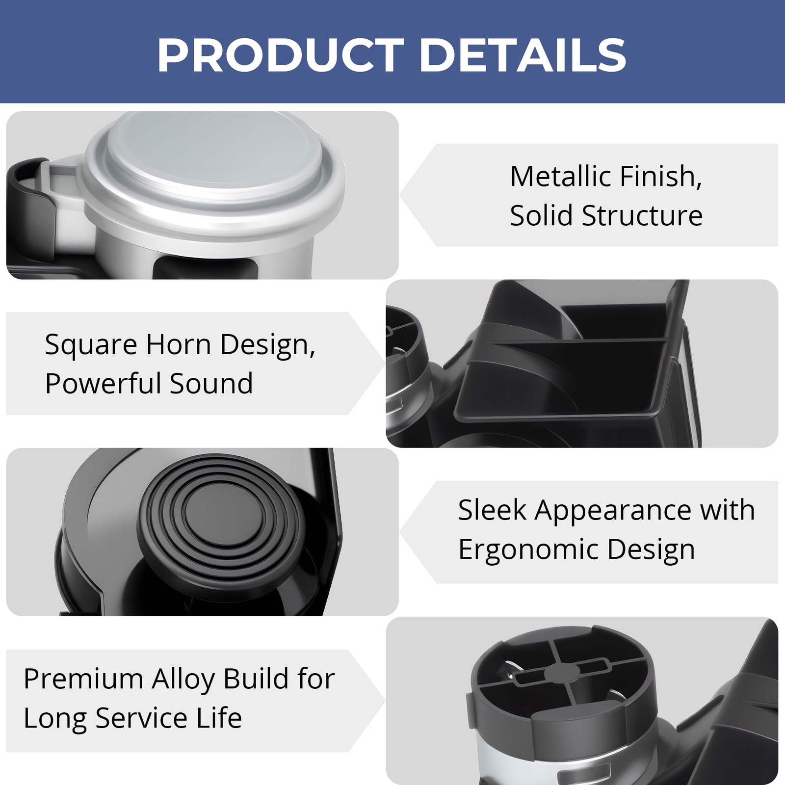 12V 2-Pair Car Horn Kit, 150dB Super Loud Horns with Relay Harness, Universal…
