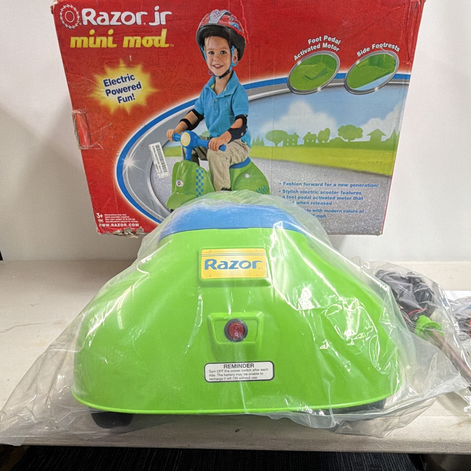 Razor Jr. Mini Mod Electric 3-Wheel Scooter Discontinued Brand New Open Box