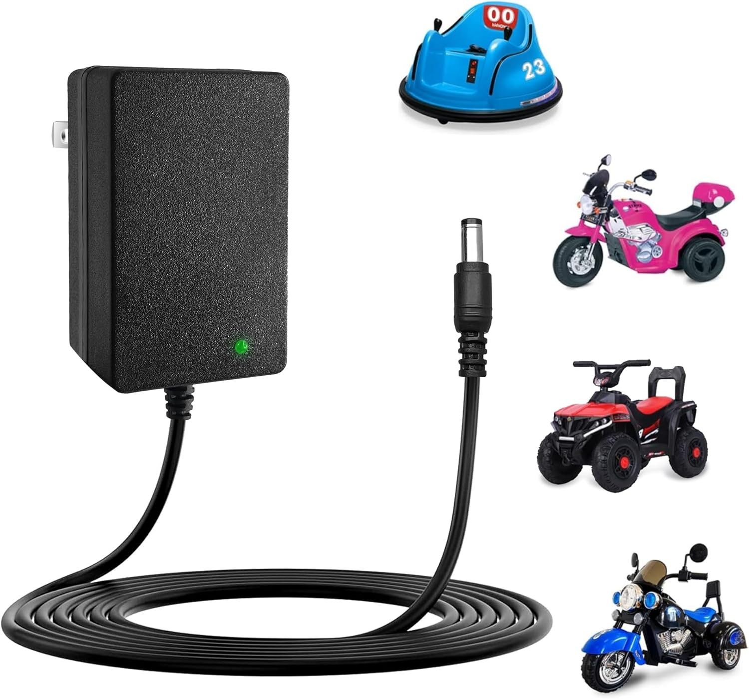 6V Battery Charger for Kids Ride On Cars Bumper Cars – Universal 6V Charger f…