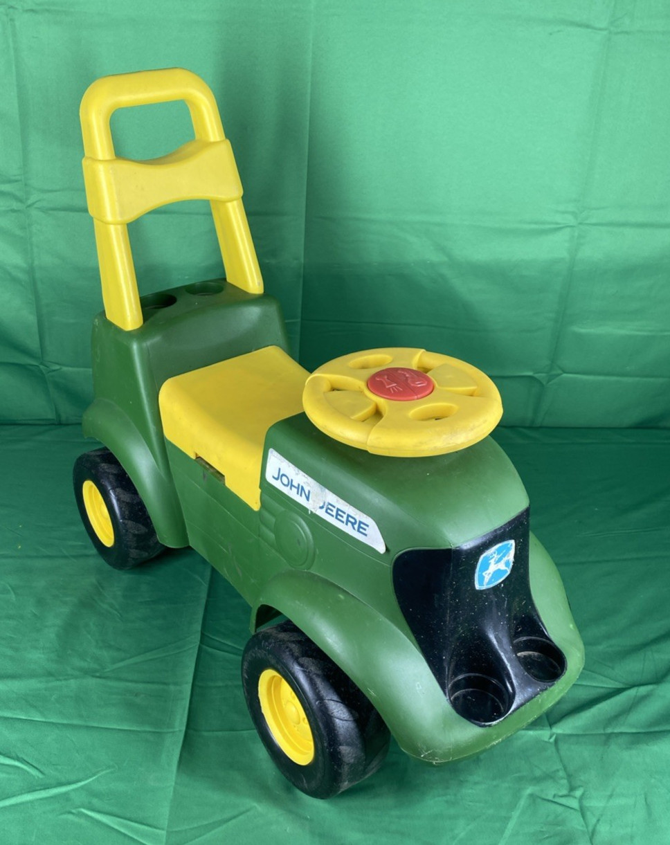 John Deere Kids Ride-On Tractor Push Wheel 3 in 1 Children Riding Toy w Sounds