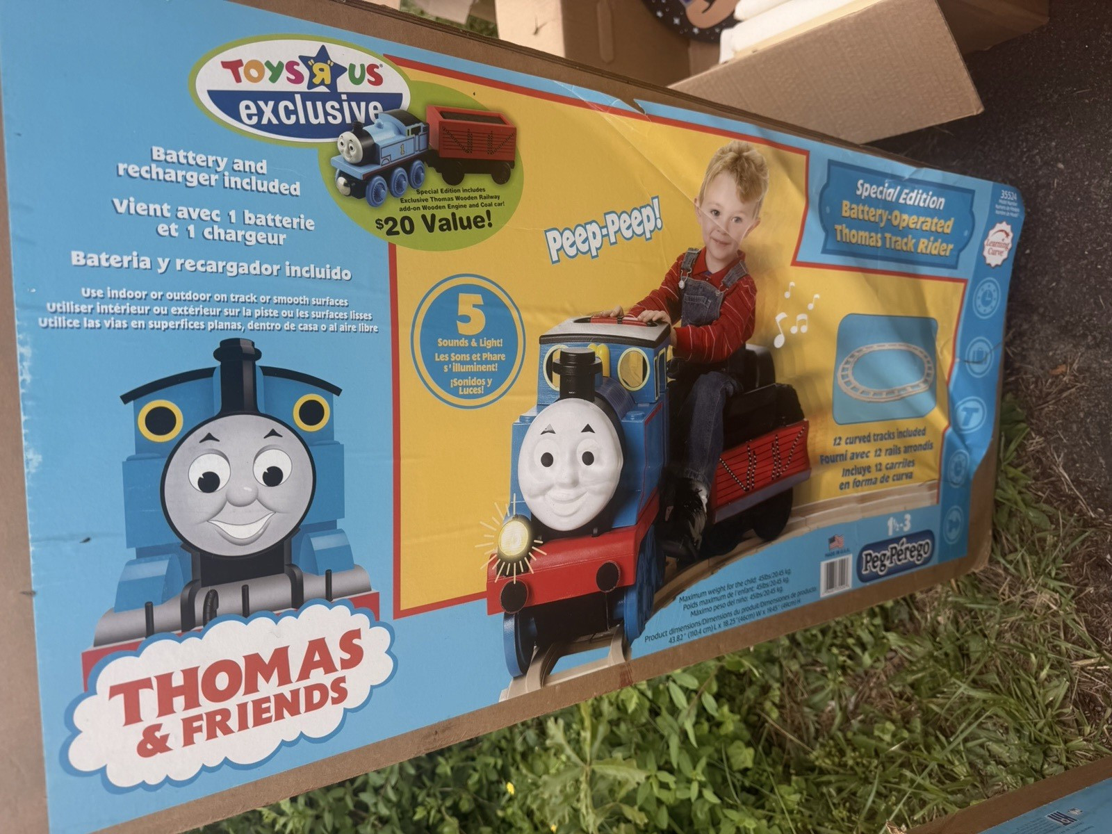Peg Perego Thomas & Friends Battery Powered Thomas Track Racer Ride-On Train