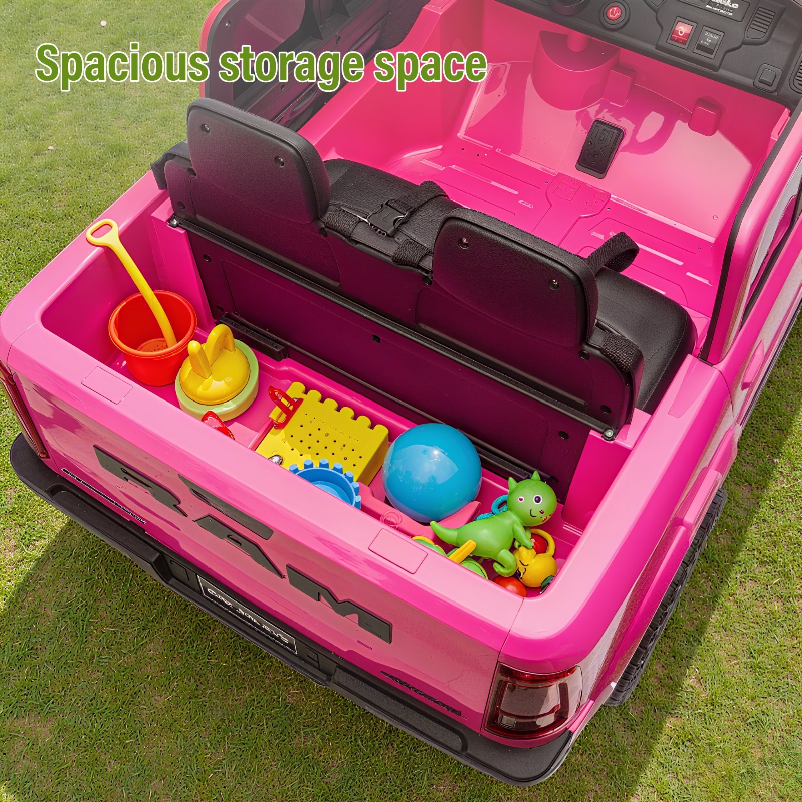 24V Kids Ride on Car 2 Seater Electric Truck w/Remote,Power Wheels Toys, Pink
